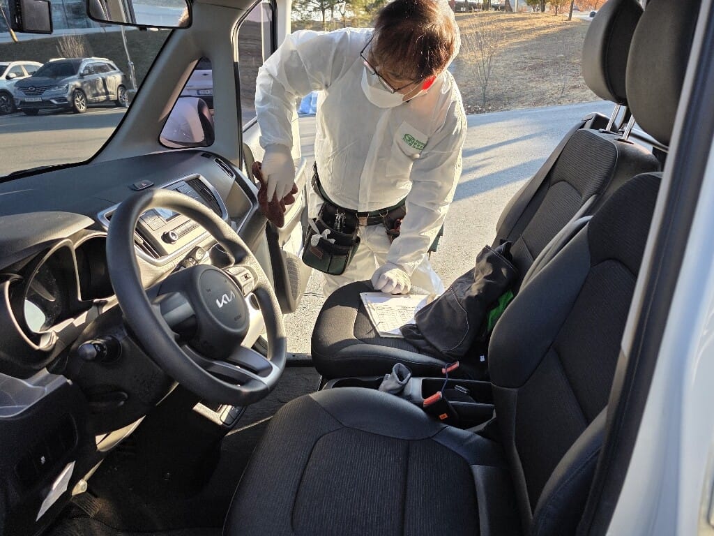 차량소독 탑차소독 온크린 소독 작업 현장