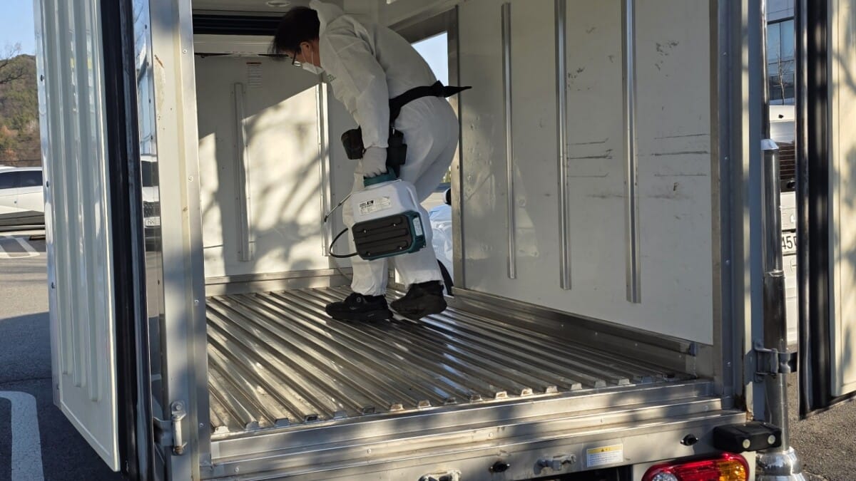 식품 운송 차량 소독 및 소독증명서 발급 작업